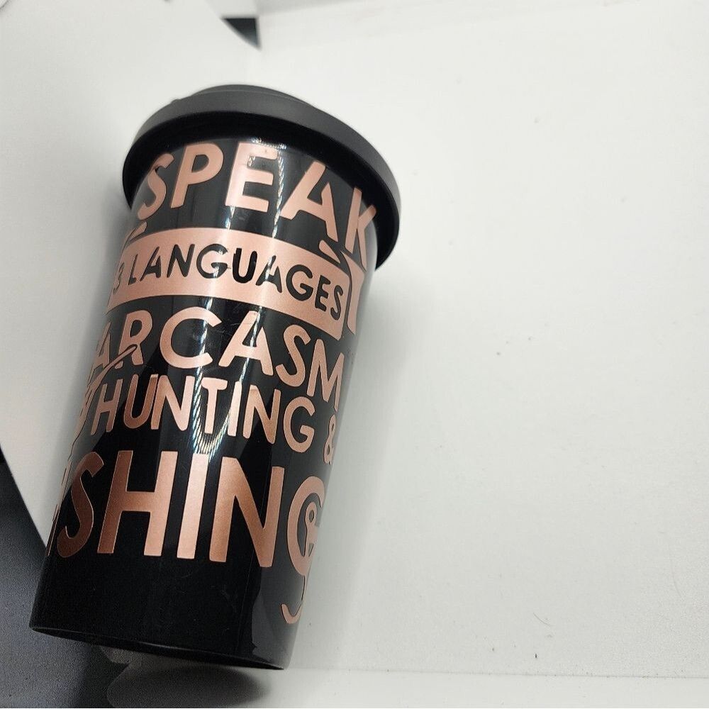 Handcrafted Travel Coffee Tumbler Funny Hunting Fishing Sarcasm Quote Mug
